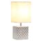 Simple Designs 12" Petite Hammered Chrome Square Table Lamp